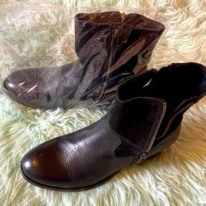 Black Handmade Quality Leather & Suede Booties